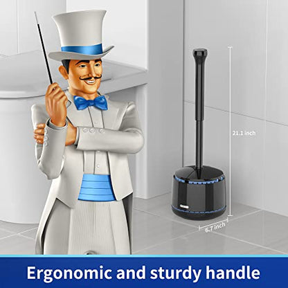 MR.SIGA Toilet Plunger with Holder, Plungers for Bathroom Heavy Duty, Black - color: Black