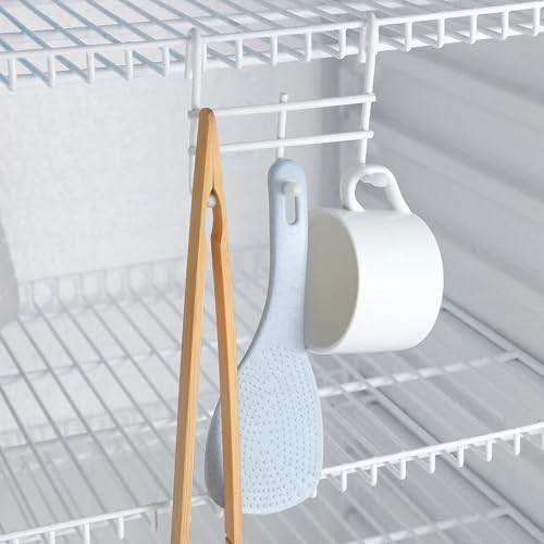 Teenyyou 6 Pack 3 Hook Attachment for Wire Shelving, White - color: White