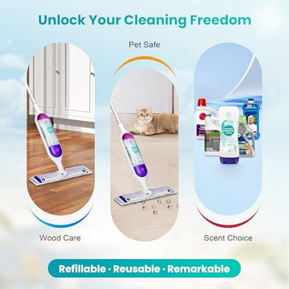 Bisenkud Leak-Resistant Refillable Bottle for Swiffer® Power Mop™, 720mL