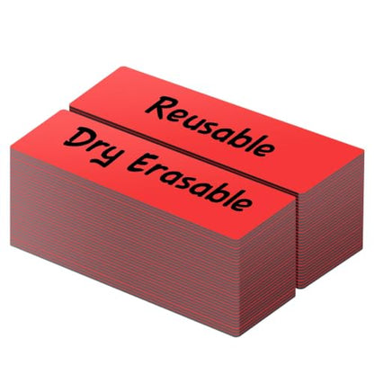 LLPT Dry Erase Magnetic Labels, 0.5" x 2" 50 Packs, Red - color: Red, size: 0.5" x 2"
