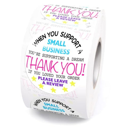 Littlefa Thank You Stickers Small Business,Please Leave A Review Stickers