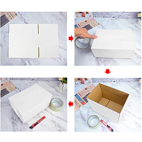 Calenzana 6x6x6 Inches Shipping Boxes Set of 25, White Corrugated Cardboard Box for Packing Mailing Small Business - size: 6x6x6, style: 25 Pack