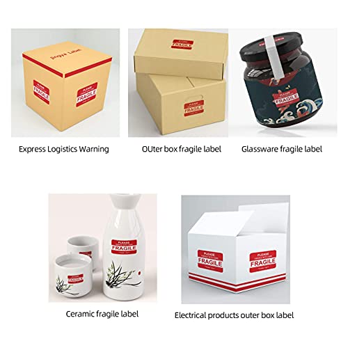 2" x 3" Fragile Stickers for Shipping and Moving Please Handle with Care Fragile Thank You Do Not Drop, Warning Stickers Fragile Labels, Permanent Adhesive(500 Labels, 1 Roll)