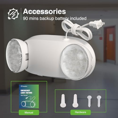 FREELICHT 4 Pack Led Emergency Lights with Round Head, 4FT Plug in Cord - size: 4 pack