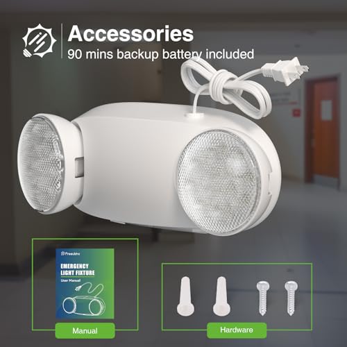 FREELICHT 1 Pack Led Emergency Lights with Round Head, 4FT Plug in Cord - size: 1 pack