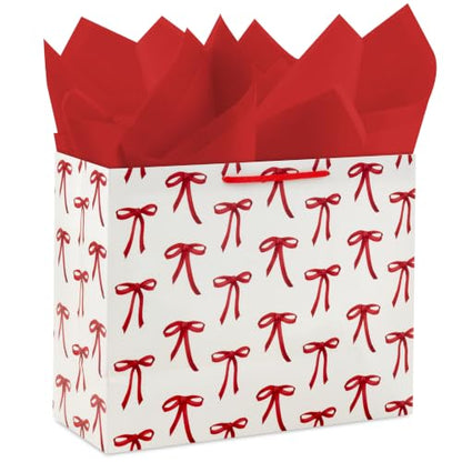 Hallmark 10" Large Gift Bag with Tissue Paper and Blank Card (Red Bows) - style: Red Bows