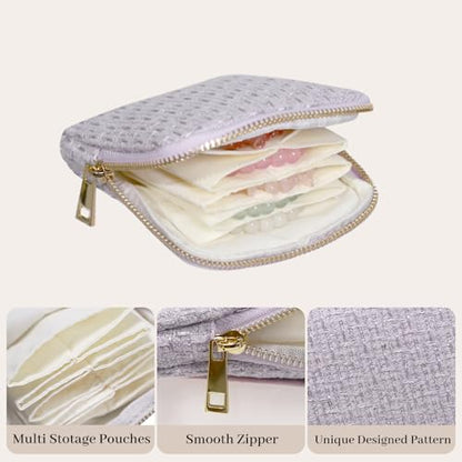 Stratalife Small Travel Jewelry Case, Qulited Storgae Pouch - color: Quilted Violet Purple