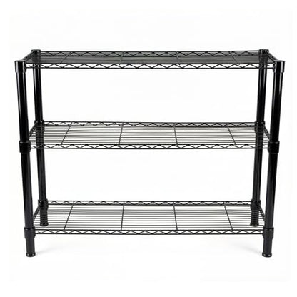 Standing Shelving Units, 36"W x 14"D x 32"H, 3-Tier Metal Storage Rack - color: Black, size: 3-Tiers