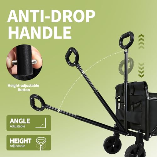 Foldable Wagon Cart, Utility Wagon with All Terrain Wheels