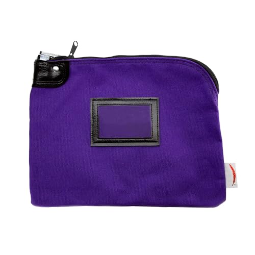 Locking Canvas Cash Bag, Purple, 9 x 12 Inch - color: Purple