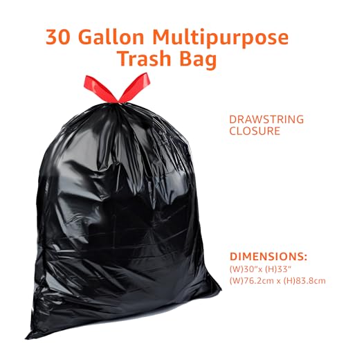 Amazon Basics Multipurpose Drawstring Trash Bags,30 Gallon,(Previously Solimo),50 Count (Pack of 6) - size: 50 Count (Pack of 6)