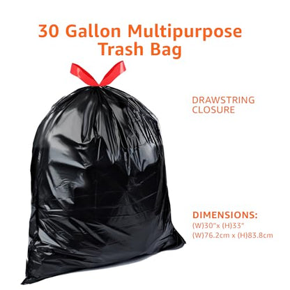 Amazon Basics Multipurpose Drawstring Trash Bags,30 Gallon,(Previously Solimo),50 Count (Pack of 6) - size: 50 Count (Pack of 6)