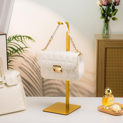 3-Pack Adjustable Tabletop Purse & Banner Display Stands, Gold - color: Gold