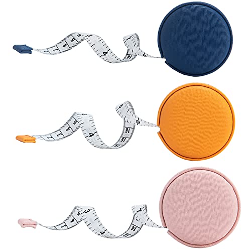 3 Pack Tape Measure 3m/120 Body Measuring Tape for Body Cloth Tape Measure Fabric Tailors Sewing Medical Measurements Tape Retractable Dual Sided Ruler - color: Orange Blue Pink