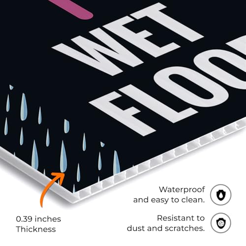 Caution Wet Floor Umbrella Sidewalk Sign Kit, 24x36 Inches Replacement Panels 2-Pack Corrugated Plastic USA Made - size: 24x36 Inches, style: 2 Pack - Replacement Panels