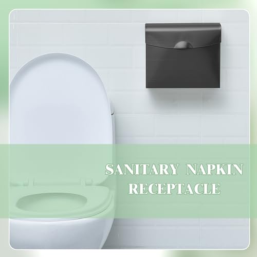 Tioncy 2 Pcs Sanitary Napkin Disposal Receptacle, Tampon Holder, Black - color: Black