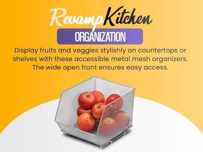 YBM HOME Kitchen Pantry Organizer Wire Basket for Shelves, Cabinets, Pantry, Countertop, Mesh Open Storage Bin Metal Basket for Organizing Food Supplies, 13.3x8.5x6.5 - size: 13.25x8.5x6.5
