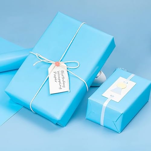 Vanhench 36" x 2520" (210') Sky Blue Wrapping Paper Roll - color: Sky Blue, size: 36" Width X 210' Length