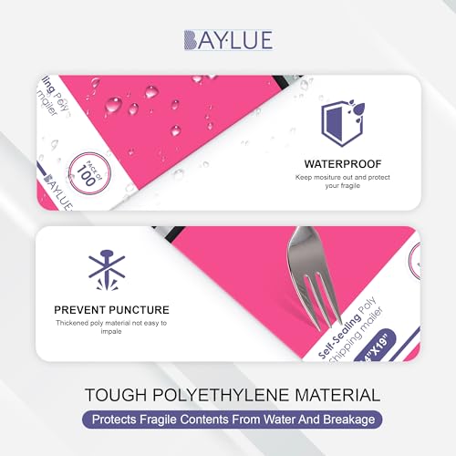 Hot Pink Poly Mailers 19x24, Shipping & Mailing Bags, 100 Pack Bulk - color: Hot Pink, size: 19x24/ 100 Pack