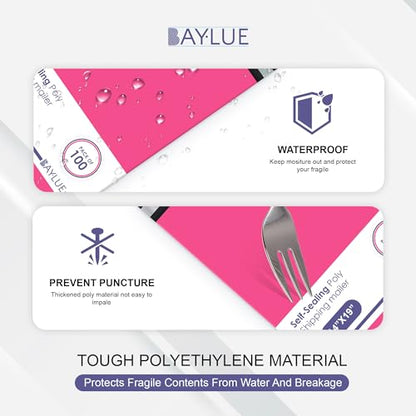 Hot Pink Poly Mailers 19x24, Shipping & Mailing Bags, 100 Pack Bulk - color: Hot Pink, size: 19x24/ 100 Pack