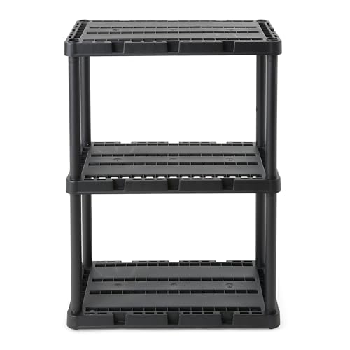 Gracious Living Knect-A-Shelf 3-Shelf Solid Light-Duty Storage, Black - color: 3 Shelf - Black, size: 1 Pack