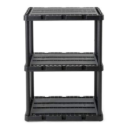 Gracious Living Knect-A-Shelf 3-Shelf Solid Light-Duty Storage, Black - color: 3 Shelf - Black, size: 1 Pack