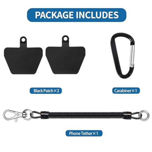 Doormoon Phone Tether Anti Theft, Phone Lanyard With Heavy Duty Carabiner - color: Tpublack