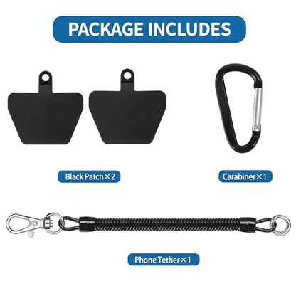 Doormoon Phone Tether Anti Theft, Phone Lanyard With Heavy Duty Carabiner - color: Tpublack