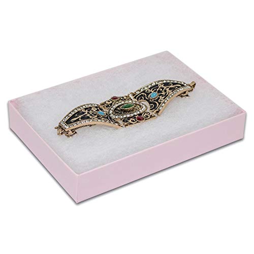 TheDisplayGuys 25 Cardboard Gift Jewelry Boxes w/Paddings #53-5.4x3.9x1 - color: Baby Pink