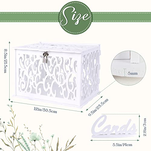 PVC Wedding Card Box for Reception, Money Gift Card Box for Wedding, White