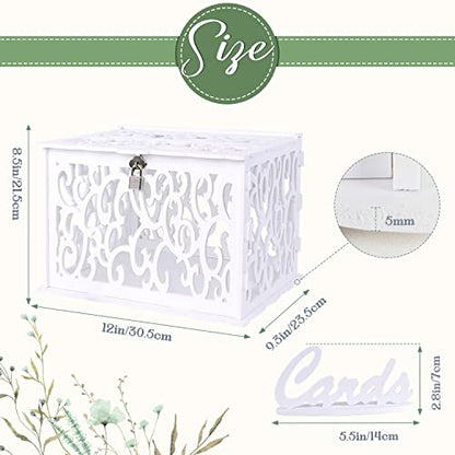 PVC Wedding Card Box for Reception, Money Gift Card Box for Wedding, White