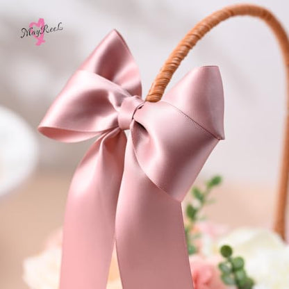 MAYREEL 1.5 inch Dusty Rose Double Faced Satin Ribbon 50 Yards - color: Dusty Rose, size: 1-1/2 Inch