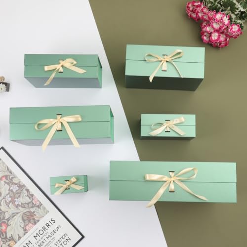BoxSkivra Green Magnetic Gift Box Large 1 Pack 13X11X5.3 Inch - color: 13X11X5.3Inch-Green-Pack of 1