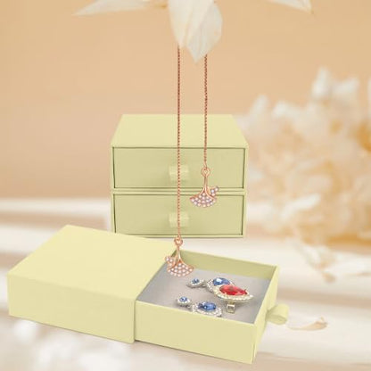 Jewelry Gift Box, 12-Pack Necklace Gift Box Drawer Jewelry Box Bangle Necklace Case For Earrings & Rings, Stylish Necklace Bracelet Organizer, 3.5 x 3.5 x 1.25 Inches (Beige) - color: Beige