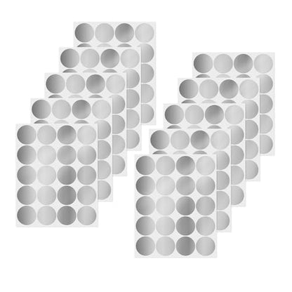Silver Round Stickers 2 Inch Waterproof Vinyl Coding Labels 200 PCS - color: Silver