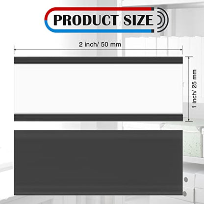 Yexiya 500 Pack Magnetic Label Holder for Metal Racks & Shelves, 1 x 2 Inch - size: 1 x 2 Inch