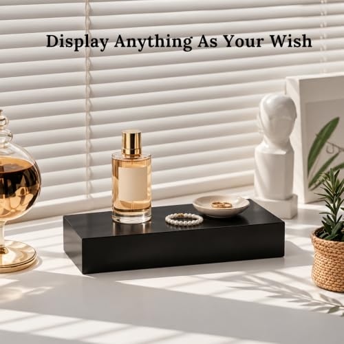 Oirlv Solid Wood Minimalism Style Jewelry Display Stand Showcase Jewelry Organizer Black Square Holder (SM05305) - color: SM05305