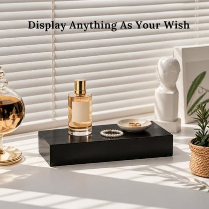 Oirlv Solid Wood Minimalism Style Jewelry Display Stand Showcase Jewelry Organizer Black Square Holder (SM05304) - color: SM05304