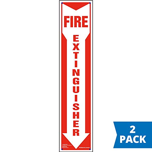 J. J. Keller Fire Extinguisher Sign, 5" x 22.5", 2 Pack