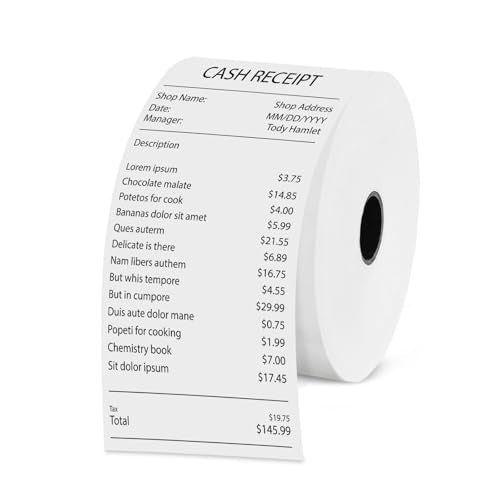 (12 Rolls) 2 5/16" x 400' Thermal Paper Receipt Rolls, Pay At The Pump Gas Station Verifone Rolls for Gas Pump Paper Rolls BPA Free - style: 2 5/16" x 400' Thermal-50Rolls