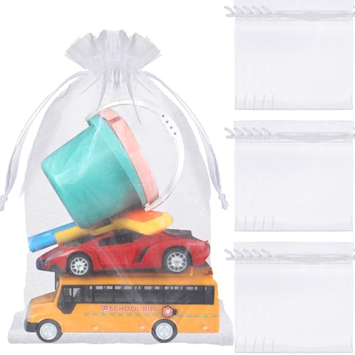 Sweetude 15 Pcs 16 x 24 Inches Extra Large Drawstring Organza Bags Mesh Gift Drawstring Pouches Mesh Jewelry Bags for Party Wedding Favor Candy Vegetables Growing Plants (White) - color: White, size: 16 x 24 Inches