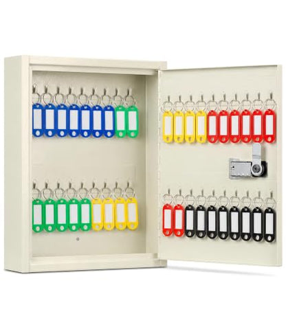 KYODOLED Key Box, 40-Key Lock Box with Combination Lock, Wall Mount, White - color: White-01