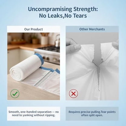 Medium 6 Gallon Trash Bags Drawstring,1.1 Mil,Unscented,120 Count - color: 6gal-120
