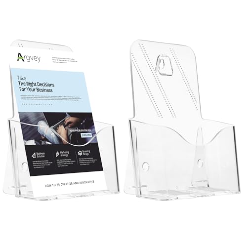Acrylic Brochure Holder 6 x 9, Bifold Pamphlet Holder Display Stand, 2 Pack - size: 2 Pack