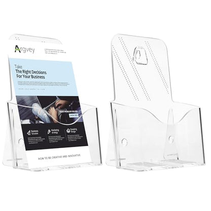 Acrylic Brochure Holder 6 x 9, Bifold Pamphlet Holder Display Stand, 2 Pack - size: 2 Pack