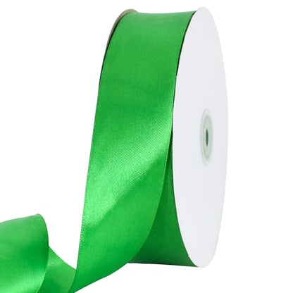 TONIFUL 100 Yard Emerald Green Satin Ribbon 1-1/2 Inch for Gift Wrapping - color: Bright Green, size: 1-1/2 in x 100 yds