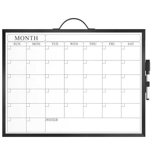 MaxGear Monthly Calendar Whiteboard, Magnetic Double-Sided,16" x 12", Black - style: Black Monthly
