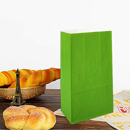 KEYYOOMY Small Green Paper Bags Green Goodie Bags (50 CT, 4.7x2.4x8.7 in) - color: Green, size: 4.7x2.4x8.7 in - Small