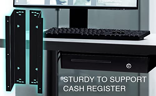 Cash Drawer Under Counter Mount Brackets 2.6 x 16.3 x 4.1 inches - Black - color: Black, size: 16 Inches (1 Pack)