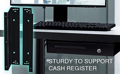 Cash Drawer Under Counter Mount Brackets 2.6 x 16.3 x 4.1 inches - Black - color: Black, size: 16 Inches (1 Pack)